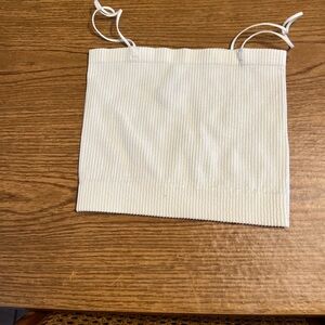 BDG Cream Ribbed Top